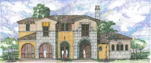 Tuscan house plans 54-104 - front exterior, 5,329 sq ft, 4 bed, 3 bath house plans | Monster House Plans