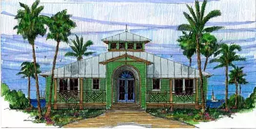 Coastal house plans 54-109 - front exterior, 1,867 sq ft, 3 bed, 2 bath house plans | Monster House Plans
