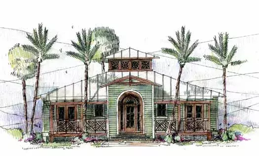 Coastal house plans 54-115 - front exterior, 1,622 sq ft, 3 bed, 2 bath house plans | Monster House Plans