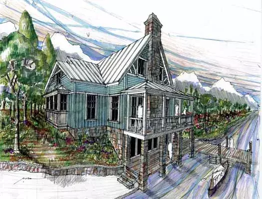 Coastal house plans 54-119 - front exterior, 2,064 sq ft, 3 bed, 3 bath house plans | Monster House Plans