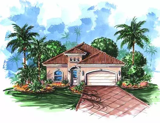 Florida house plans 55-102 - front exterior, 2,165 sq ft, 3 bed, 2 bath house plans | Monster House Plans