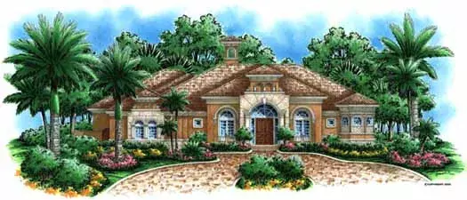 Italian house plans 55-115 - front exterior, 4,928 sq ft, 4 bed, 4 bath house plans | Monster House Plans