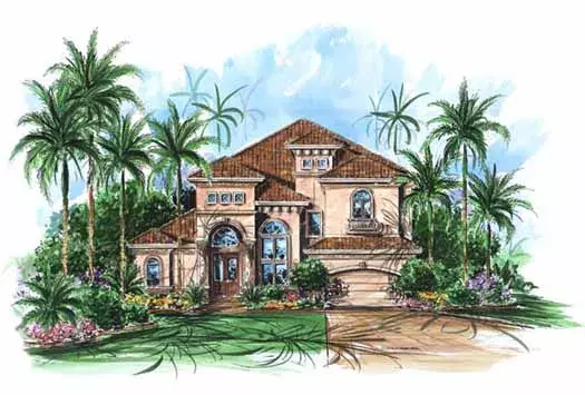 Mediterranean house plans 55-119 - front exterior, 3,430 sq ft, 4 bed, 3 bath house plans | Monster House Plans