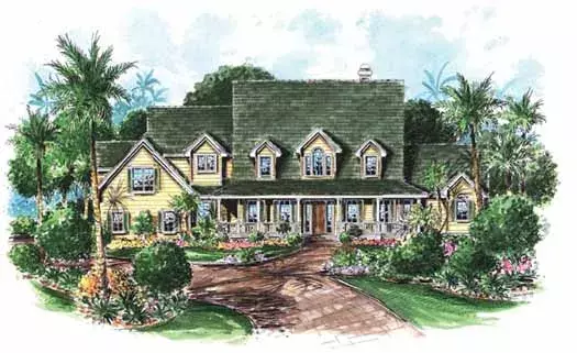 Country house plans 55-123 - front exterior, 3,646 sq ft, 4 bed, 3 bath house plans | Monster House Plans