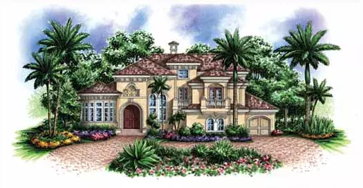 Mediterranean house plans 55-137 - front exterior, 4,310 sq ft, 4 bed, 4 bath house plans | Monster House Plans