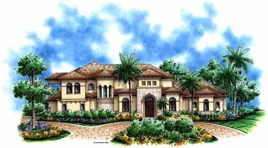 Mediterranean house plans 55-149 - front exterior, 4,798 sq ft, 4 bed, 5 bath house plans | Monster House Plans