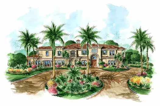 Mediterranean house plans 55-150 - front exterior, 4,802 sq ft, 4 bed, 4 bath house plans | Monster House Plans