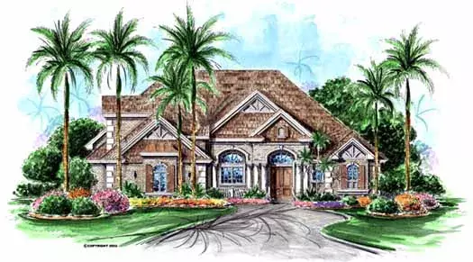 French Country house plans 55-153 - front exterior, 5,025 sq ft, 4 bed, 4 bath house plans | Monster House Plans