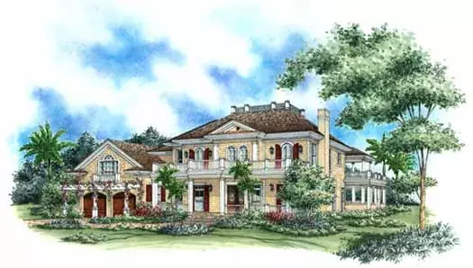 Georgian house plans 55-158 - front exterior, 5,209 sq ft, 5 bed, 4 bath house plans | Monster House Plans