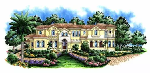 Mediterranean house plans 55-165 - front exterior, 6,417 sq ft, 4 bed, 4 bath house plans | Monster House Plans