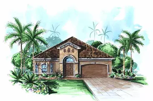 Mediterranean house plans 55-188 - front exterior, 2,457 sq ft, 4 bed, 3 bath house plans | Monster House Plans