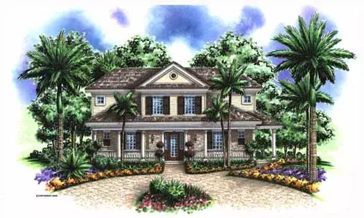 Southern house plans 55-201 - front exterior, 2,557 sq ft, 3 bed, 3 bath house plans | Monster House Plans