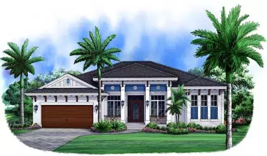 Coastal house plans 55-229 - front exterior, 2,526 sq ft, 3 bed, 3 bath house plans | Monster House Plans