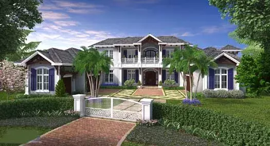 Coastal house plans 55-239 - front exterior, 8,899 sq ft, 5 bed, 5 bath house plans | Monster House Plans