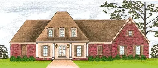 Southern house plans 56-105 - front exterior, 3,574 sq ft, 5 bed, 4 bath house plans | Monster House Plans