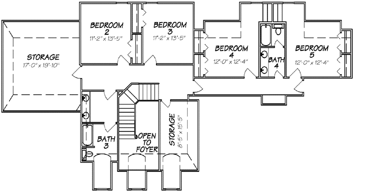 Upper/Second Floor Plan:56-105