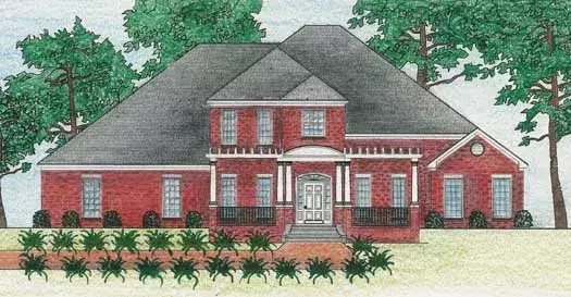 Southern house plans 56-107 - front exterior, 3,553 sq ft, 4 bed, 3 bath house plans | Monster House Plans