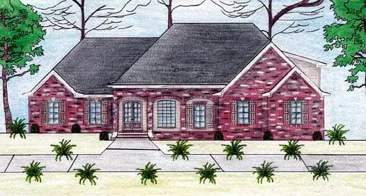 European house plans 56-110 - front exterior, 2,723 sq ft, 3 bed, 3 bath house plans | Monster House Plans