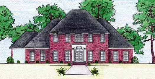 Southern house plans 56-115 - front exterior, 3,486 sq ft, 3 bed, 3 bath house plans | Monster House Plans