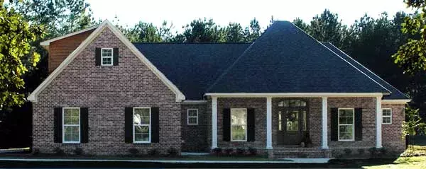 Southern house plans 56-143 - front exterior, 2,061 sq ft, 3 bed, 2 bath house plans | Monster House Plans