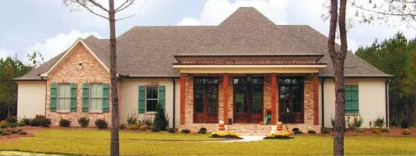 Southern house plans 56-157 - front exterior, 2,912 sq ft, 3 bed, 3 bath house plans | Monster House Plans