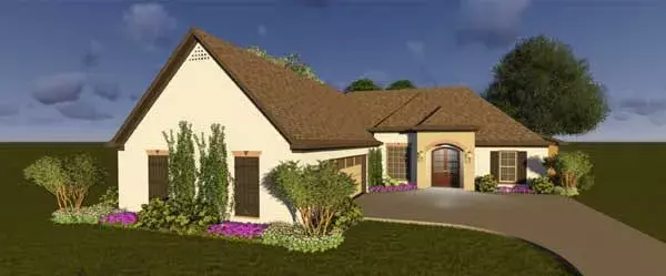 European house plans 56-169 - front exterior, 2,312 sq ft, 4 bed, 2 bath house plans | Monster House Plans