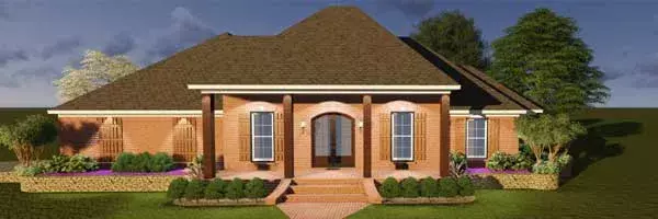 Southern house plans 56-178 - front exterior, 2,401 sq ft, 3 bed, 2 bath house plans | Monster House Plans