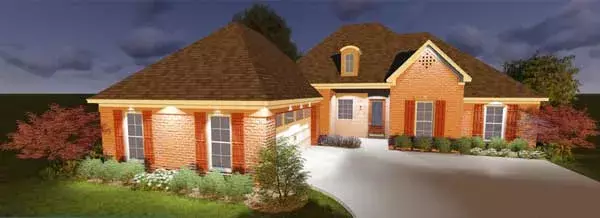 Traditional house plans 56-191 - front exterior, 2,031 sq ft, 4 bed, 2 bath house plans | Monster House Plans