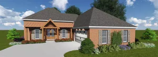 Traditional house plans 56-198 - front exterior, 2,191 sq ft, 4 bed, 2 bath house plans | Monster House Plans