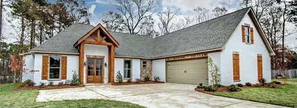 Mountain Rustic house plans 56-202 - front exterior, 2,420 sq ft, 3 bed, 0 bath house plans | Monster House Plans