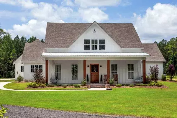 Modern Farmhouse house plans 56-207 - front exterior, 3,245 sq ft, 5 bed, 3 bath house plans | Monster House Plans
