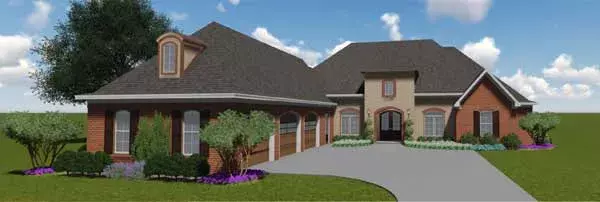 European house plans 56-209 - front exterior, 3,031 sq ft, 4 bed, 3 bath house plans | Monster House Plans