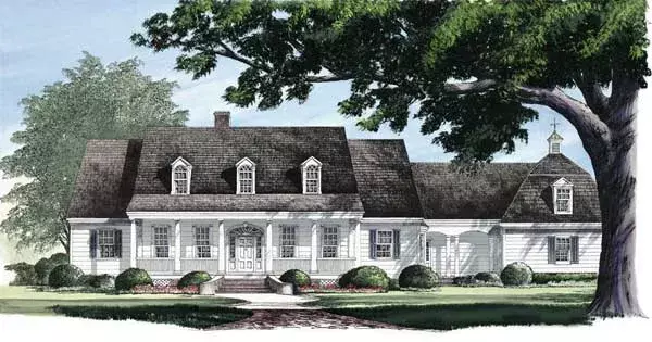 Country house plans 57-101 - front exterior, 4,445 sq ft, 4 bed, 5 bath house plans | Monster House Plans