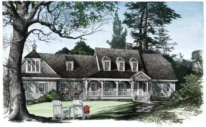 Farmhouse house plans 57-102 - front exterior, 2,380 sq ft, 3 bed, 2 bath house plans | Monster House Plans