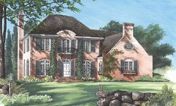 French Country house plans 57-113 - front exterior, 3,035 sq ft, 4 bed, 3 bath house plans | Monster House Plans