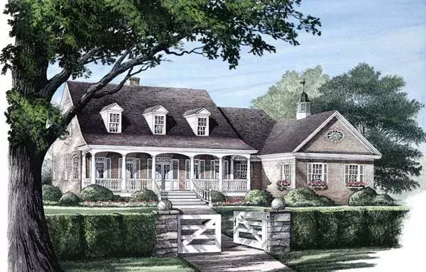 Country house plans 57-119 - front exterior, 3,639 sq ft, 3 bed, 3 bath house plans | Monster House Plans