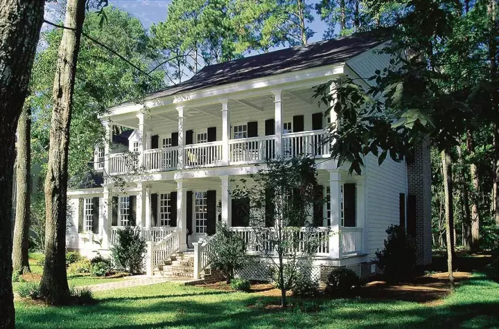 Southern Colonial house plans 57-126 - front exterior, 2,631 sq ft, 4 bed, 3 bath house plans | Monster House Plans