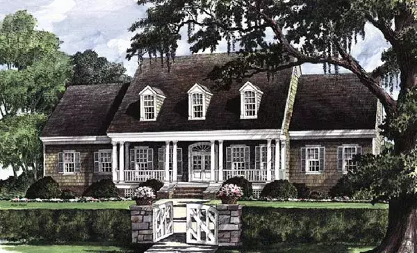 Country house plans 57-134 - front exterior, 3,411 sq ft, 4 bed, 3 bath house plans | Monster House Plans