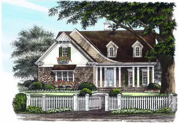 French Country house plans 57-138 - front exterior, 2,875 sq ft, 4 bed, 3 bath house plans | Monster House Plans