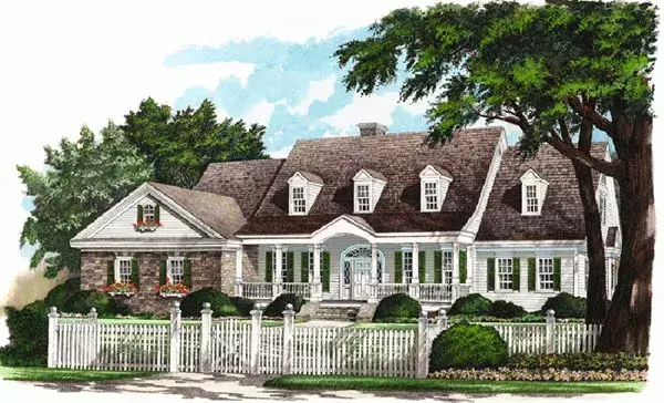 Farmhouse house plans 57-142 - front exterior, 2,777 sq ft, 3 bed, 2 bath house plans | Monster House Plans