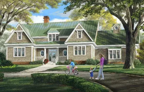 Cape Cod house plans 57-148 - front exterior, 4,256 sq ft, 4 bed, 3 bath house plans | Monster House Plans