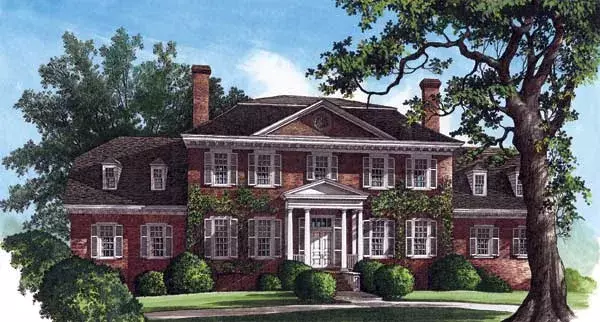 Georgian house plans 57-150 - front exterior, 4,294 sq ft, 4 bed, 3 bath house plans | Monster House Plans