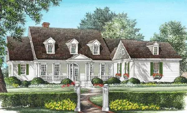 Southern house plans 57-153 - front exterior, 3,015 sq ft, 5 bed, 3 bath house plans | Monster House Plans