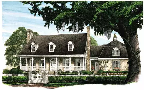 Country house plans 57-161 - front exterior, 3,377 sq ft, 4 bed, 4 bath house plans | Monster House Plans