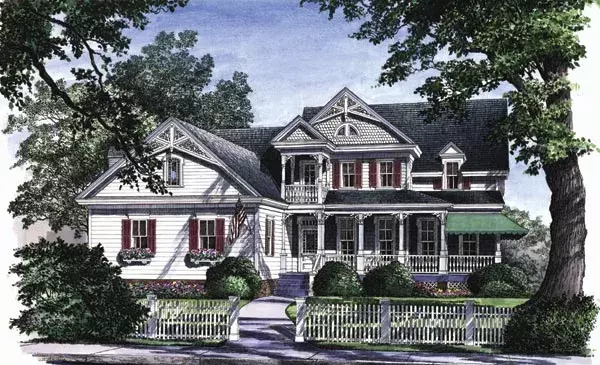 Victorian house plans 57-165 - front exterior, 2,753 sq ft, 4 bed, 3 bath house plans | Monster House Plans
