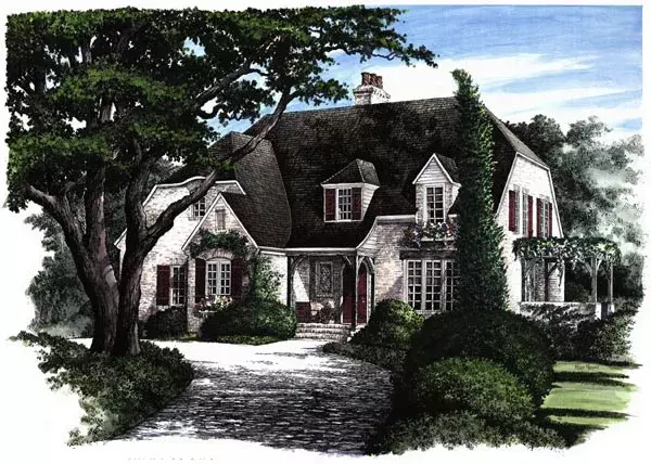 French Country house plans 57-169 - front exterior, 2,757 sq ft, 4 bed, 3 bath house plans | Monster House Plans