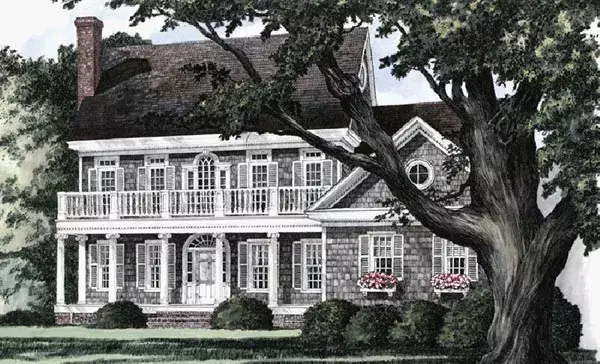 Southern Colonial house plans 57-178 - front exterior, 3,180 sq ft, 4 bed, 4 bath house plans | Monster House Plans