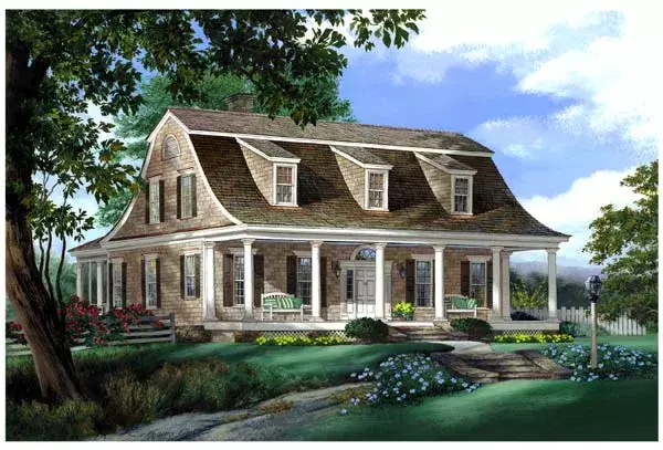 Cape Cod house plans 57-179 - front exterior, 2,941 sq ft, 4 bed, 3 bath house plans | Monster House Plans