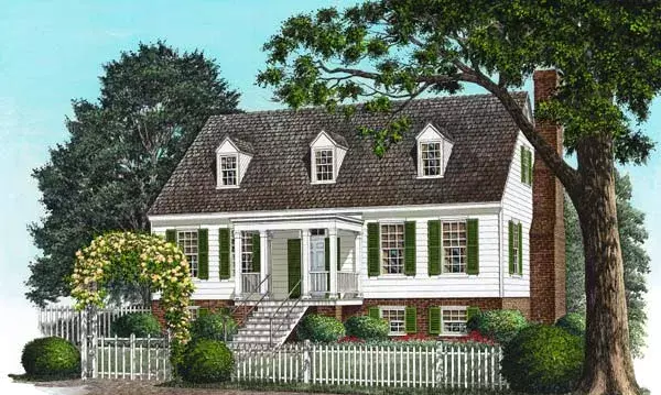 Cape Cod house plans 57-180 - front exterior, 3,072 sq ft, 4 bed, 4 bath house plans | Monster House Plans