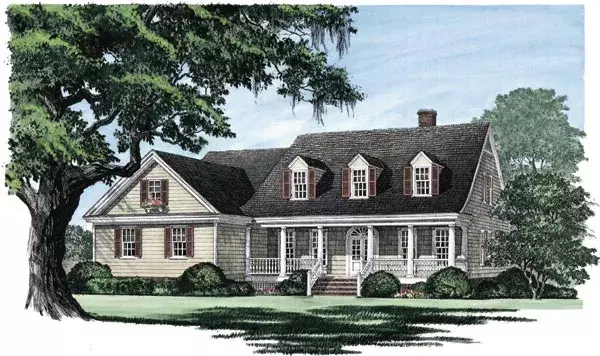 Country house plans 57-198 - front exterior, 2,336 sq ft, 3 bed, 2 bath house plans | Monster House Plans
